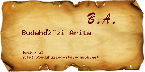 Budaházi Arita névjegykártya